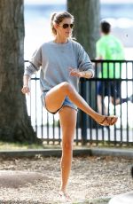 GISELE BUNDCHEN Playing Soccer at a Park in Boston