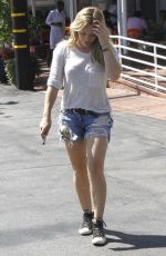 HILARY DUFF in Cutoffs Shorts Out and About in West Hollywood