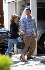 JENNIFER ANISTON Arrives at a Salon in Beverly Hills