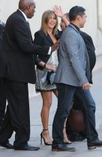 JENNIFER ANISTON Outside Jimmy Kimmel Live! in Hollywood