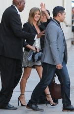 JENNIFER ANISTON Outside Jimmy Kimmel Live! in Hollywood