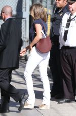 JENNIFER ANISTON Outside Jimmy Kimmel Live! in Hollywood