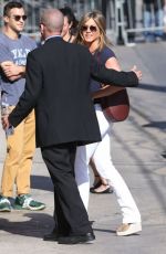 JENNIFER ANISTON Outside Jimmy Kimmel Live! in Hollywood