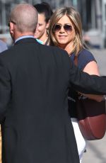 JENNIFER ANISTON Outside Jimmy Kimmel Live! in Hollywood