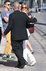 JENNIFER ANISTON Outside Jimmy Kimmel Live! in Hollywood