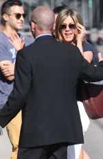 JENNIFER ANISTON Outside Jimmy Kimmel Live! in Hollywood