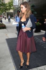 JESSICA ALBA Arrives at Trump Soho Hotel in New York