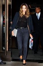 JESSICA ALBA Leaves Trump Soho Hotel in New York