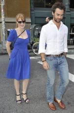 JESSICA CHASTAIN and Gian Luca Passi de Preposulo Out and About in New York