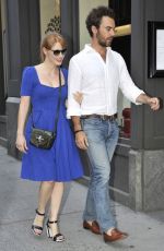 JESSICA CHASTAIN and Gian Luca Passi de Preposulo Out and About in New York