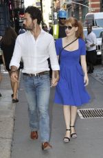 JESSICA CHASTAIN and Gian Luca Passi de Preposulo Out and About in New York