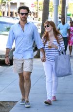 JESSICA CHASTAIN and Gian Luca Passi de Preposulo Out in Beverly Hills