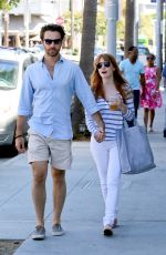 JESSICA CHASTAIN and Gian Luca Passi de Preposulo Out in Beverly Hills
