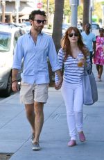 JESSICA CHASTAIN and Gian Luca Passi de Preposulo Out in Beverly Hills