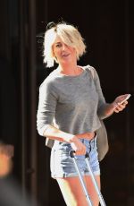 JULIANNE HOUGH Arrives at Trump Soho Hotel in New York