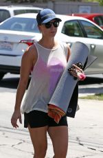 KALEY CUOCO in Short Shorts Laes a Yoga Class in Sherman Oaks