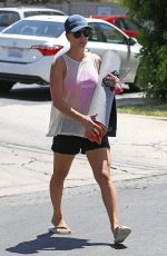 KALEY CUOCO in Short Shorts Laes a Yoga Class in Sherman Oaks
