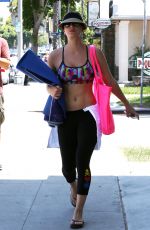 KALEY CUOCO in Tight and Sport Bra Leaves Yoga Class
