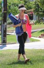 KALEY CUOCO in Tight and Sport Bra Leaves Yoga Class