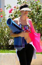 KALEY CUOCO in Tight and Sport Bra Leaves Yoga Class