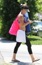 KALEY CUOCO in Tight and Sport Bra Leaves Yoga Class