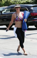 KALEY CUOCO in Tight and Sport Bra Leaves Yoga Class