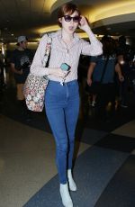 KAREN GILLAN at LAX Airport in Los Angeles