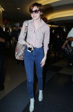 KAREN GILLAN at LAX Airport in Los Angeles