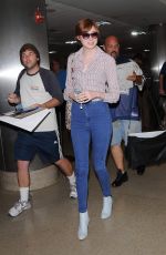 KAREN GILLAN at LAX Airport in Los Angeles