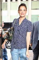 KATIE HOLMES Arrives at SiriusXM Studios in New York