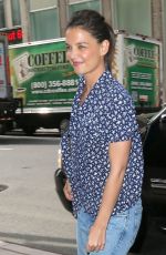 KATIE HOLMES Arrives at SiriusXM Studios in New York