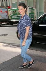 KATIE HOLMES Arrives at SiriusXM Studios in New York