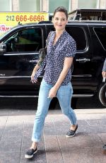 KATIE HOLMES Arrives at SiriusXM Studios in New York