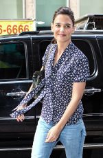 KATIE HOLMES Arrives at SiriusXM Studios in New York