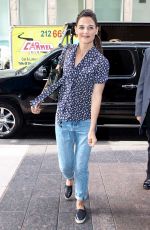 KATIE HOLMES Arrives at SiriusXM Studios in New York