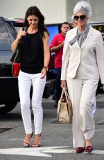 KATIE HOLMES Getting on a Helicopter Going to the Hamptons