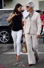 KATIE HOLMES Getting on a Helicopter Going to the Hamptons