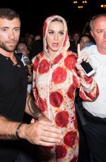 KATY PERRY in Pepperoni Pizza Outfit at Philidelphia Museum of Art