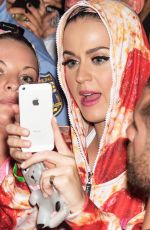 KATY PERRY in Pepperoni Pizza Outfit at Philidelphia Museum of Art