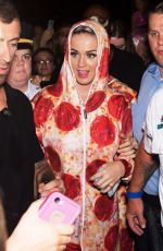 KATY PERRY in Pepperoni Pizza Outfit at Philidelphia Museum of Art