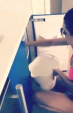 KENDALL JENNER in Bikini Doing ALS Ice Bucket Challenge