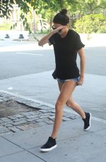 KENDALL JENNER in Daisy Dukes Arrives at Her Hotel in New York