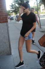 KENDALL JENNER in Daisy Dukes Arrives at Her Hotel in New York