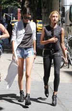 KENDALL JENNER in Denim Shorts Out in New York