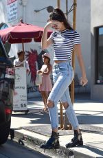 KENDALL JENNER in Ripped Jeans Out in West Hollywood