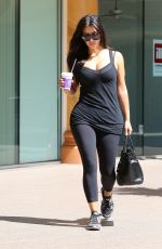 KIM KARDASHIAN in Tights Heading to a Gym in Calabasas