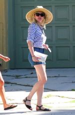 KIRSTEN DUNST in Denim Shorts Out Shopping in Los Angeles