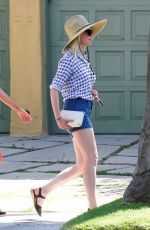 KIRSTEN DUNST in Denim Shorts Out Shopping in Los Angeles