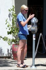 KIRSTEN DUNST in Denim Shorts Out Shopping in Los Angeles