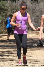 LEA MICHELE Hiking at tTree People in Los Angeles